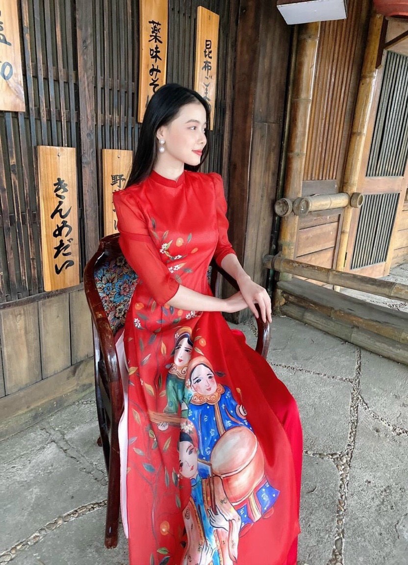 Áo Dài Lụa Tơ 4 Tà Sang Trọng - AV387